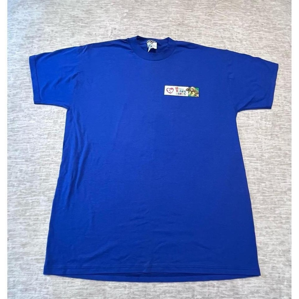 Vintage 1999 McDonald's TY Teenie Beanie Babies Promo T-Shirt Blue USA L